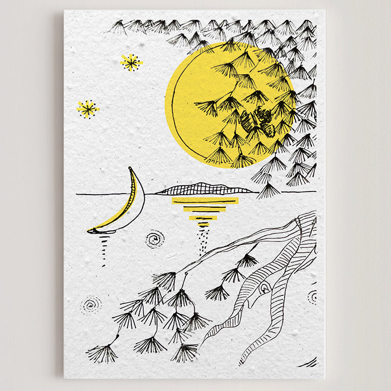 Carte double en papier ensemencé au revoir B