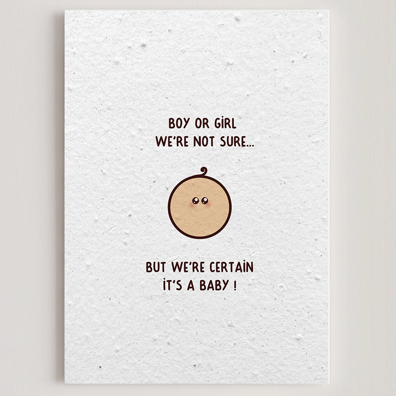 Folded seed paper greeting card baby S
