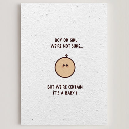 Folded seed paper greeting card baby S