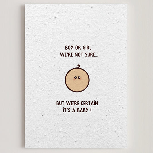 Carte double en papier ensemencé baby S