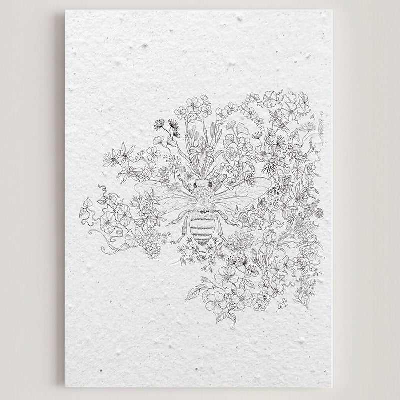 Carte double en papier ensemencé bee B