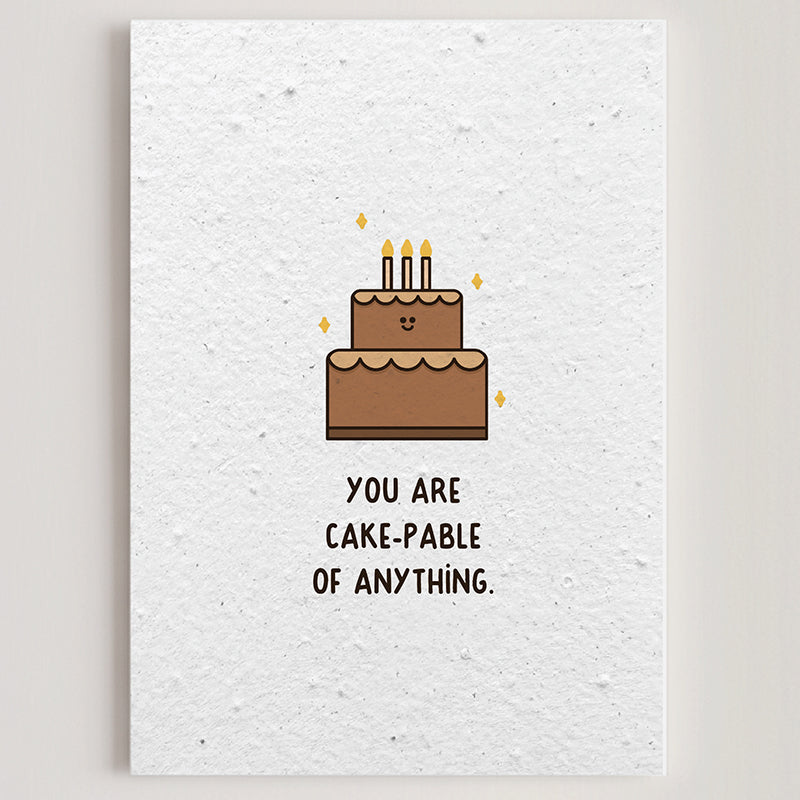 Folded seed paper greeting card cake S