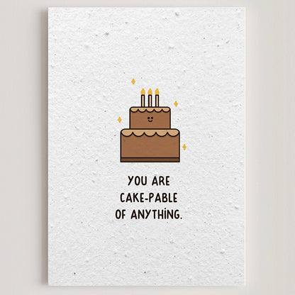 Folded seed paper greeting card cake S