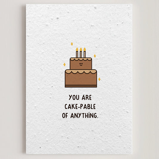 Carte double en papier ensemencé cake S