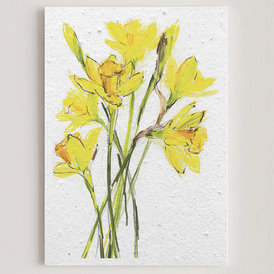Carte double en papier ensemencé daffodils S