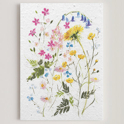 Carte double en papier ensemencé dandelion S