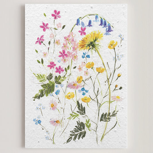 Carte double en papier ensemencé dandelion S
