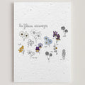 Carte double en papier ensemencé fleurs sauvages B