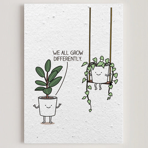 Carte double en papier ensemencé grow S