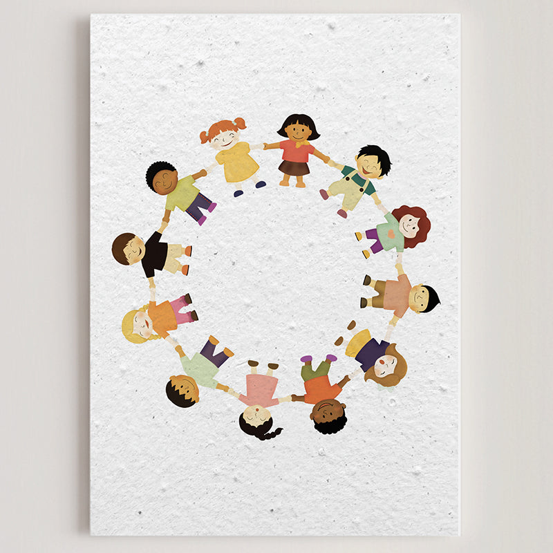 Carte double en papier ensemencé kids united B