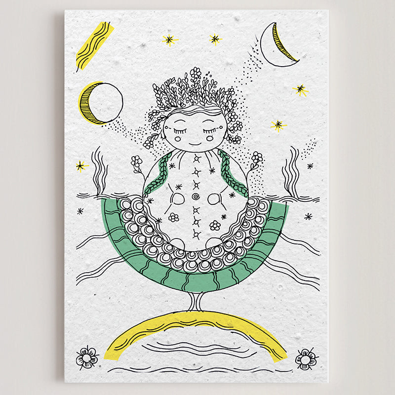 Carte double en papier ensemencé naissance B