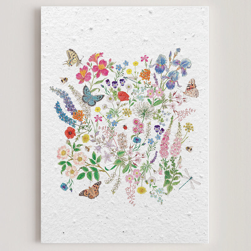 Carte double en papier ensemencé nature folle B