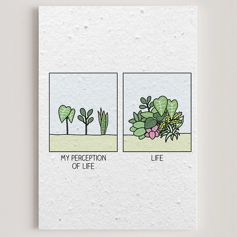 Carte double en papier ensemencé perception S