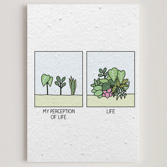 Carte double en papier ensemencé perception S