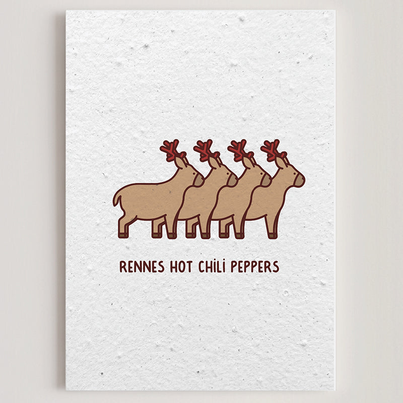 Carte double en papier ensemencé rennes B