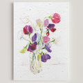 Carte double en papier ensemencé sweet peas B
