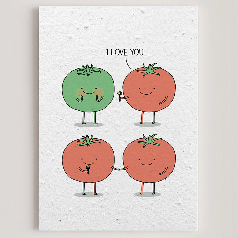 Carte double en papier ensemencé tomatoes B