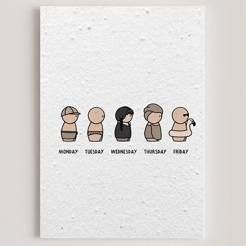 Carte double en papier ensemencé week B