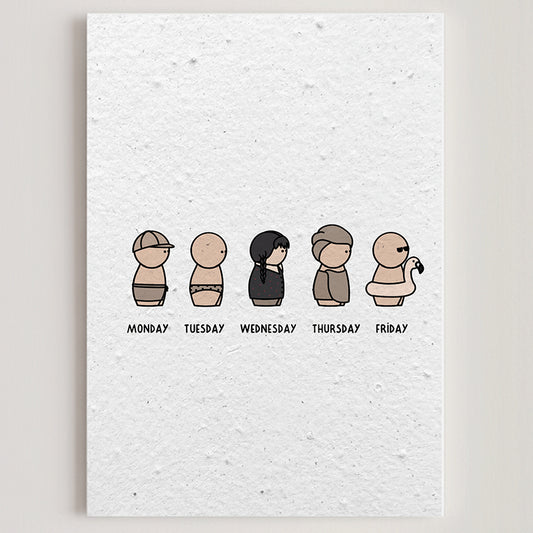 Carte double en papier ensemencé week S