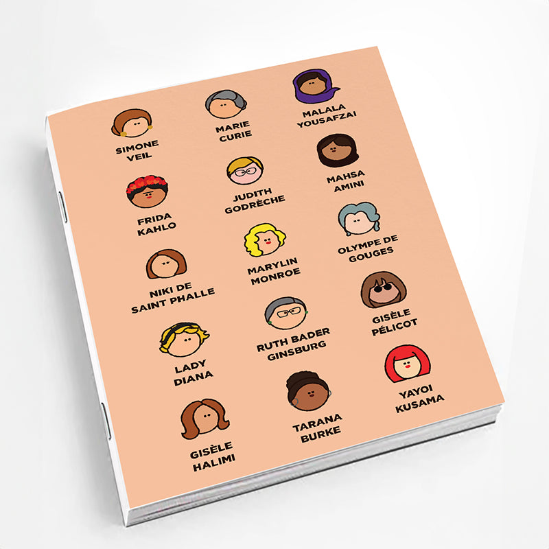 Carnet en papier FSC A6 carré-piqué great women S