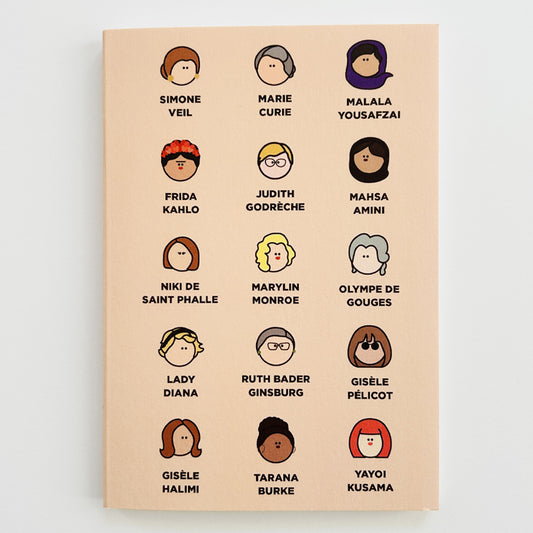 Cahier en papier FSC A6 carré-piqué great women P