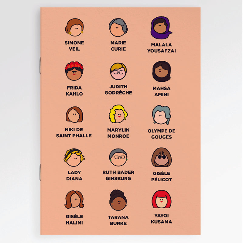 Carnet en papier FSC A6 carré-piqué great women S