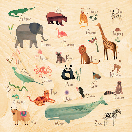 Poster 45T en bois abc abecedary W