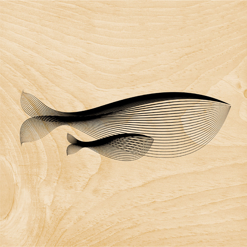 Wood 7in poster en bois animals whale W