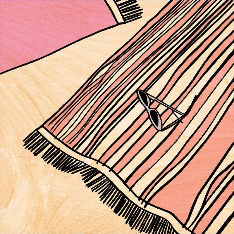 Poster 45T en bois holidays towel W