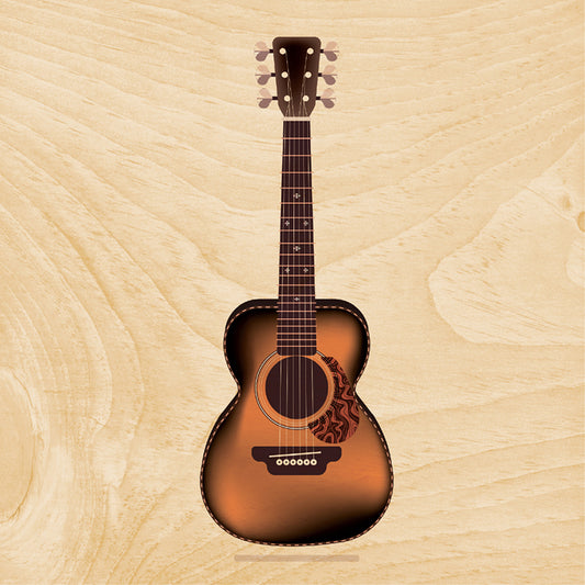 Poster 45T en bois into the wild guitare W