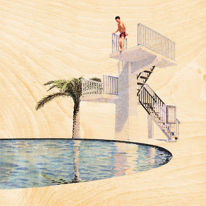 Poster 45T en bois leisure l'hésitation W