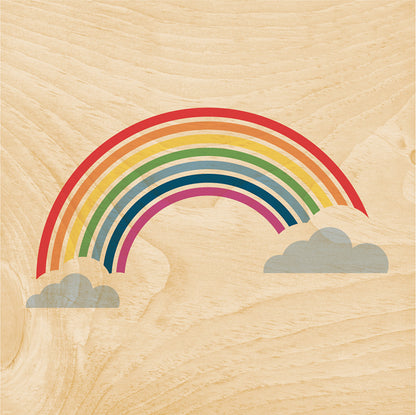 Poster 45T en bois Miami rainbow W