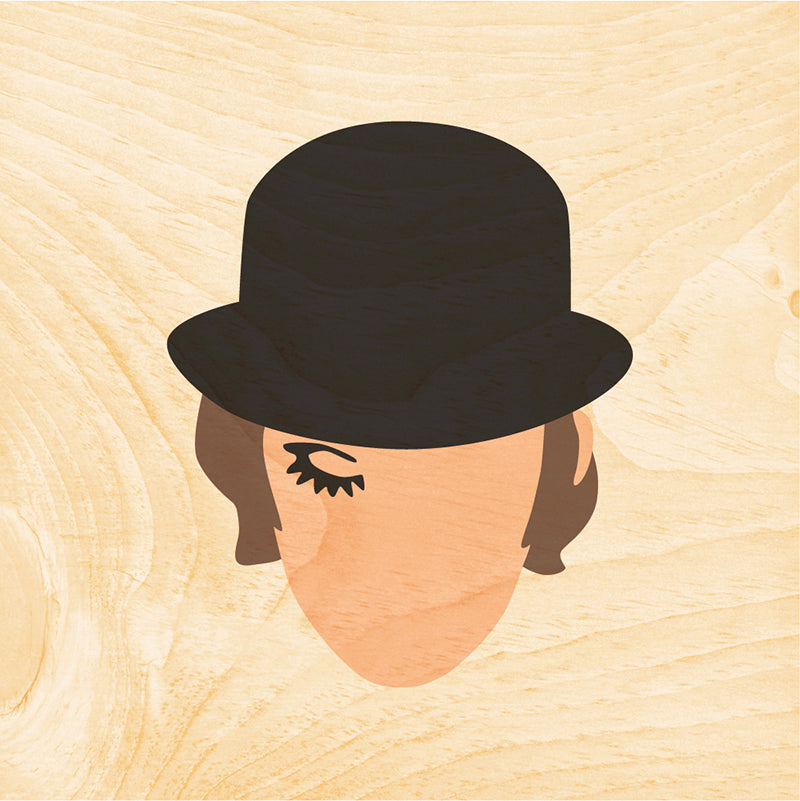 Wood 7in poster en bois movie icons clockwork W