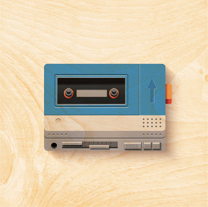 Poster 45T en bois music icons walkman W