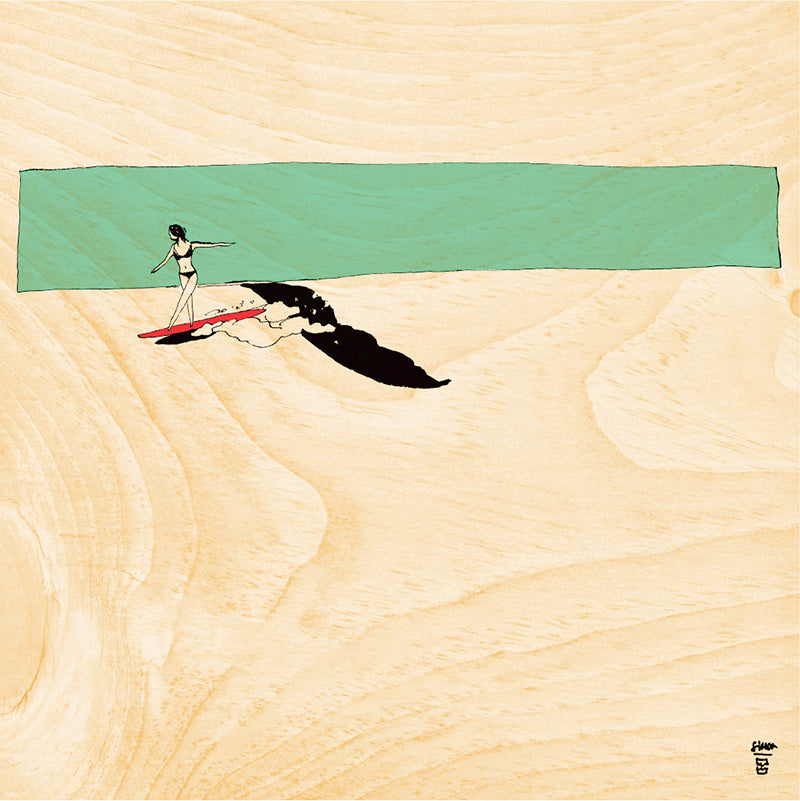 Poster 45T en bois ride longboard W