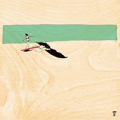 Wood 7in poster en bois ride longboard W