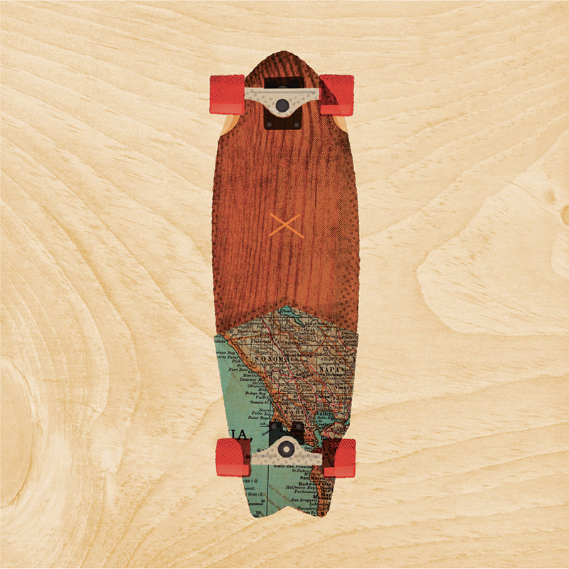 Poster 45T en bois travel skate W