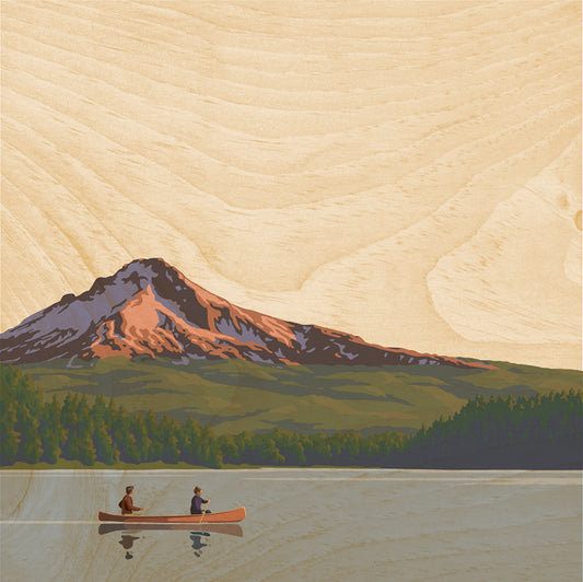 Poster 45T en bois vintage canoe W