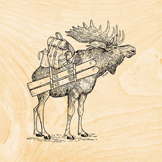Poster 45T en bois winter élan W