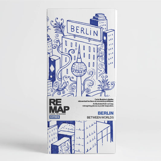 Remap Berlin Between Worlds — carte illustrée 50 × 70 cm