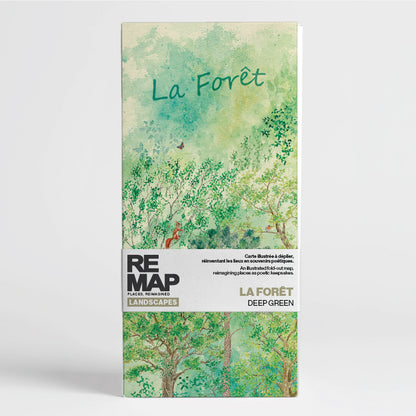 Remap La Forêt, Deep Green — carte illustrée 50 × 70 cm