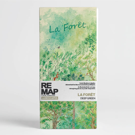 Remap La Forêt, Deep Green — carte illustrée 50 × 70 cm