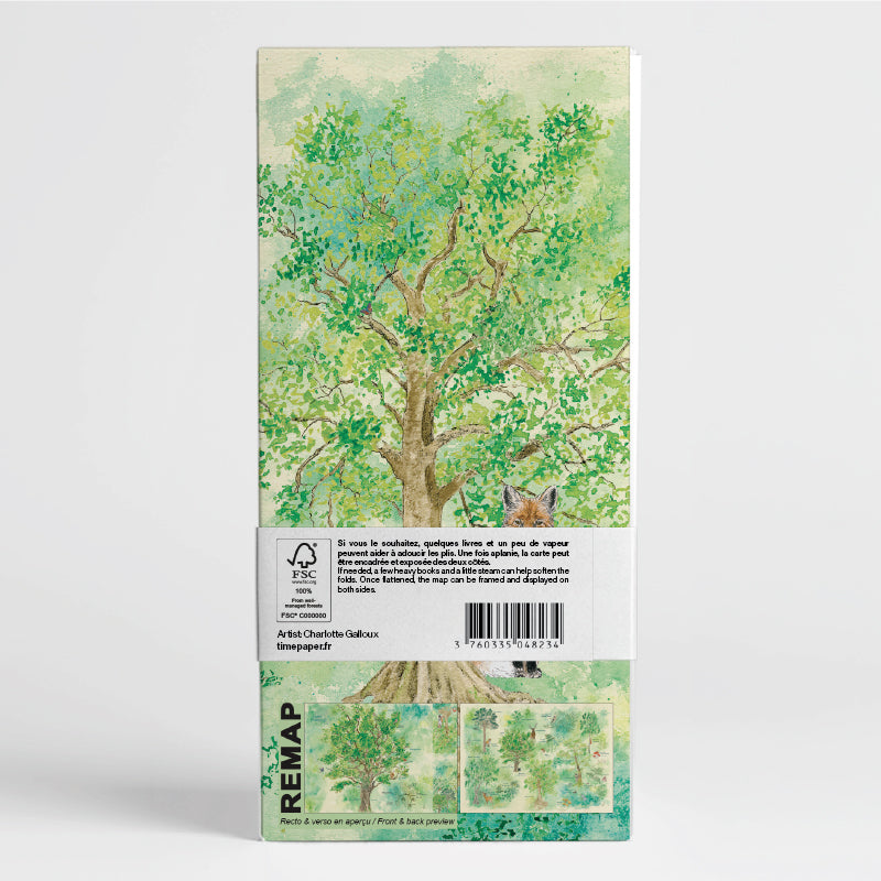 Remap La Forêt, Deep Green — carte illustrée 50 × 70 cm