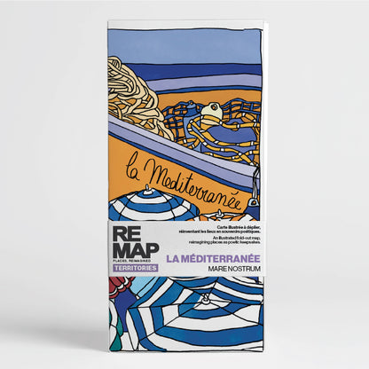 Remap La Méditerranée, Mare Nostrum — carte illustrée 50 × 70 cm