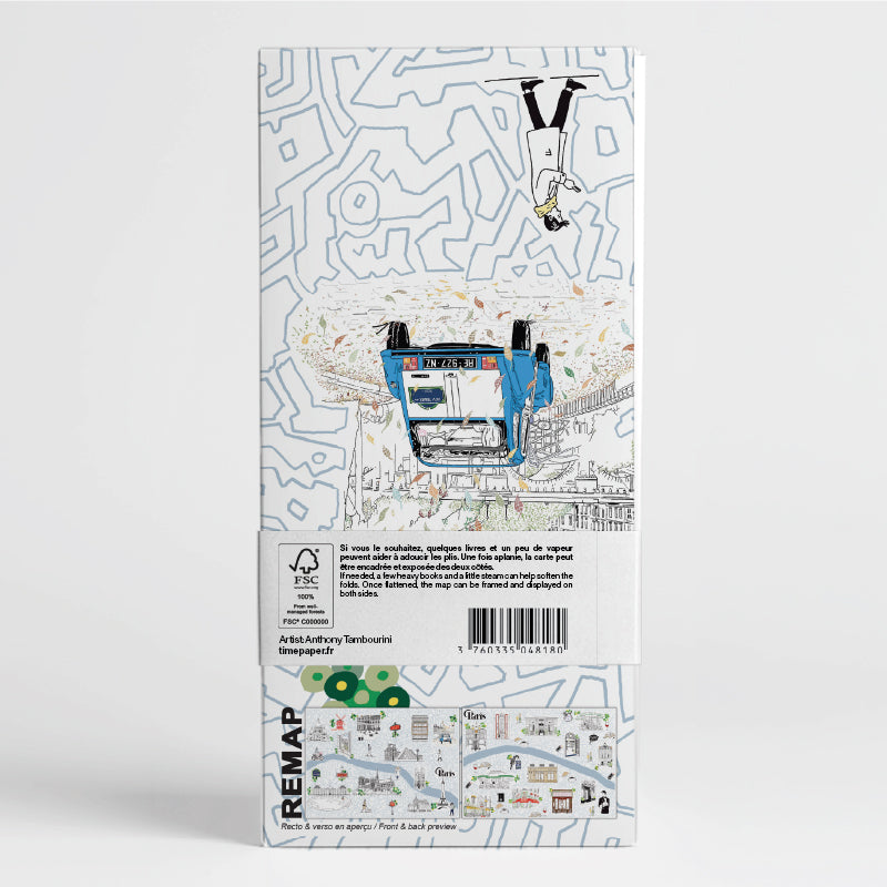 Remap Paris Fragments — carte illustrée 50 × 70 cm