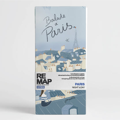 Remap Paris Night & Day — carte illustrée 50 × 70 cm