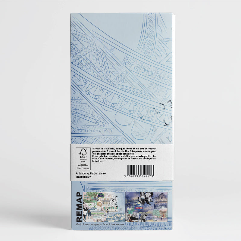 Remap Paris Night & Day — carte illustrée 50 × 70 cm