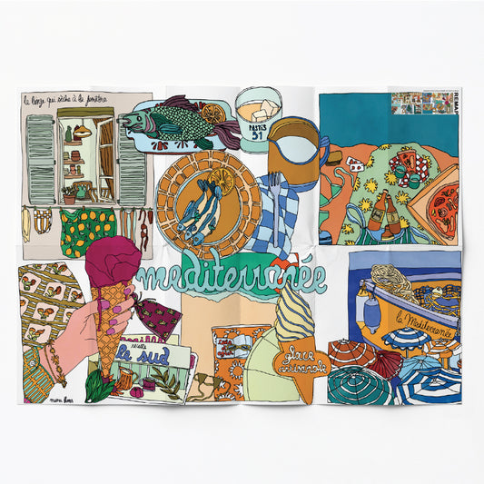 Remap La Méditerranée, Mare Nostrum — carte illustrée 50 × 70 cm