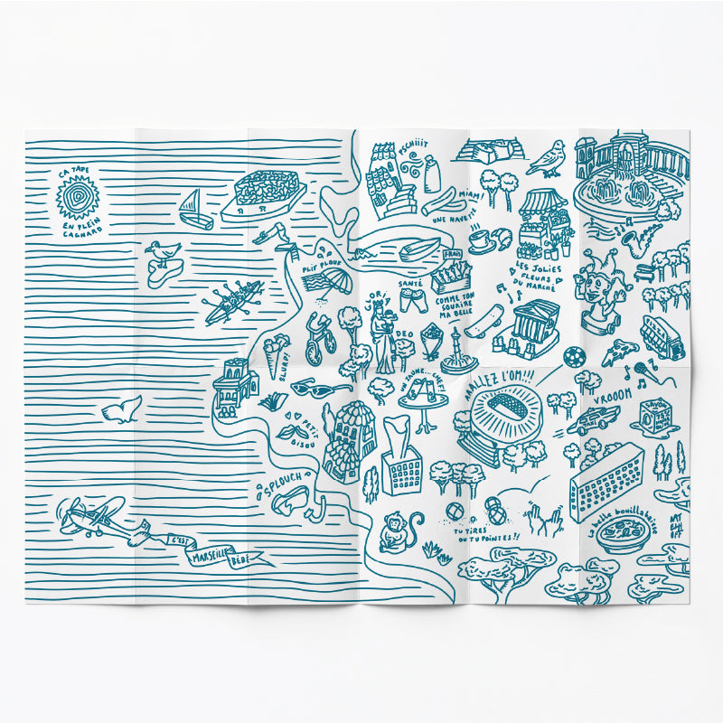 Remap Marseille Villages — carte illustrée 50 × 70 cm