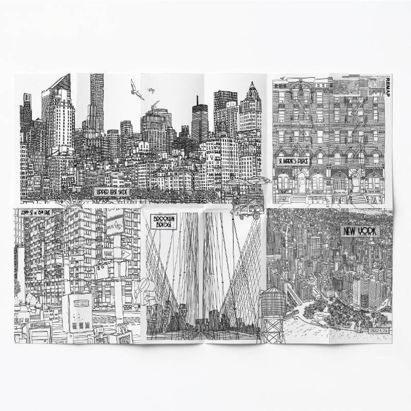 Remap New York Infinite City — carte illustrée 50 × 70 cm